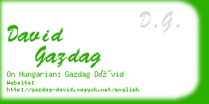 david gazdag business card